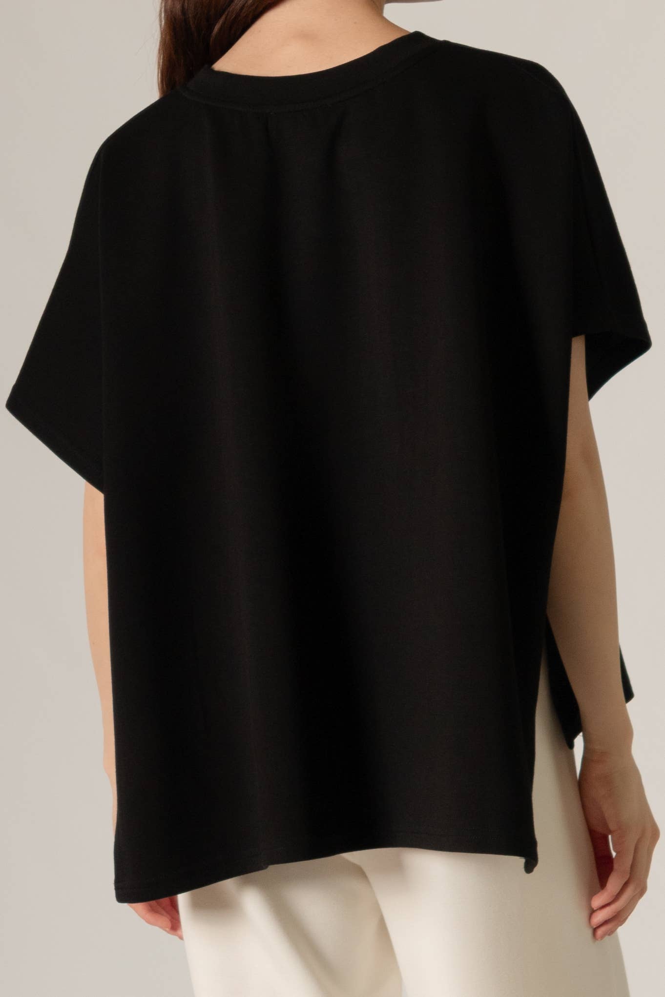 P. CILL Butter Modal Side Slit Cape Top
