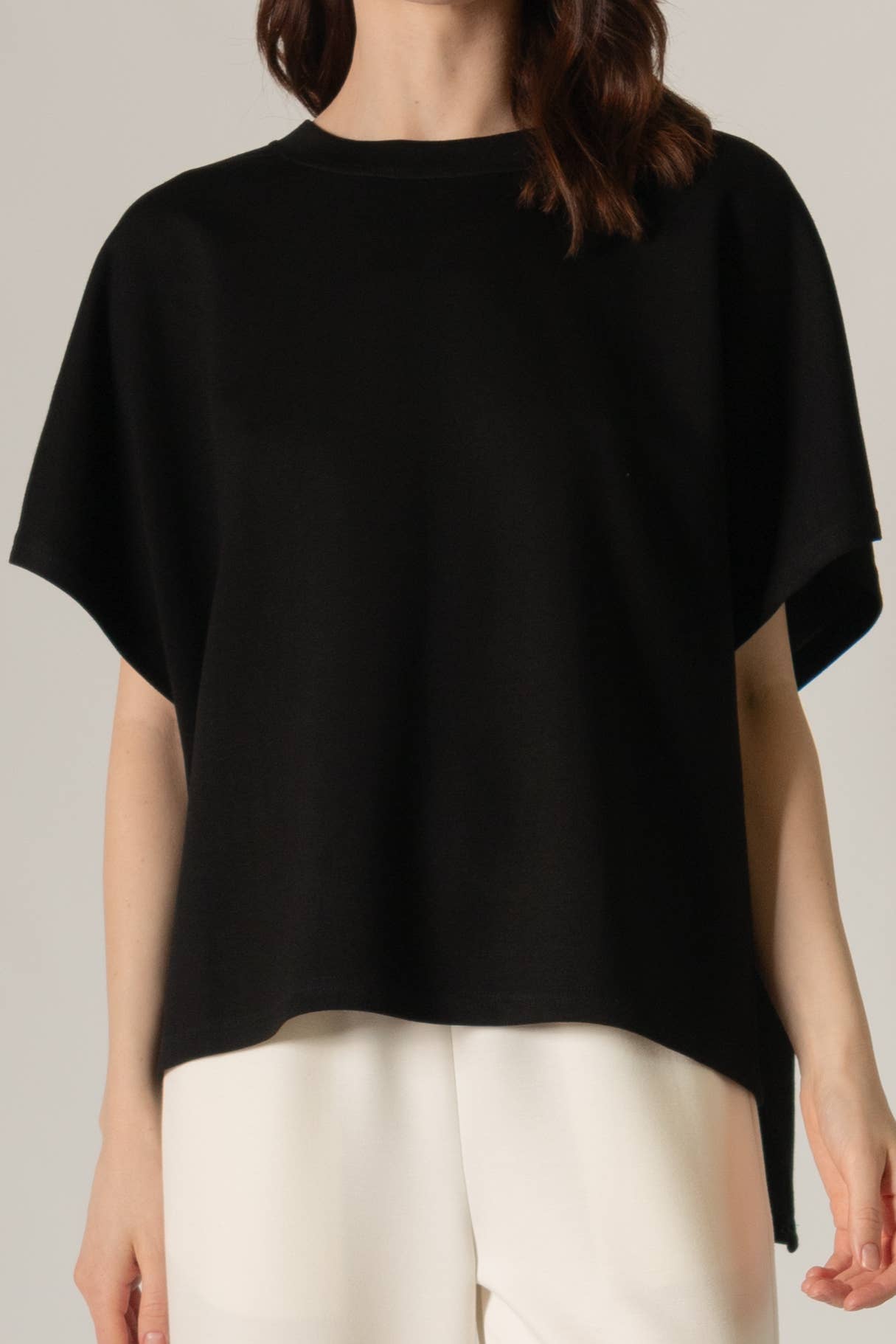 P. CILL Butter Modal Side Slit Cape Top