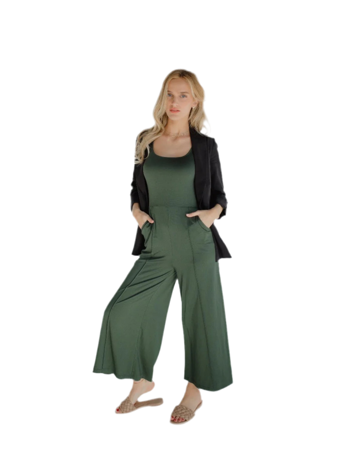 Savrae-Rae Tailored Olive Jumpsuit