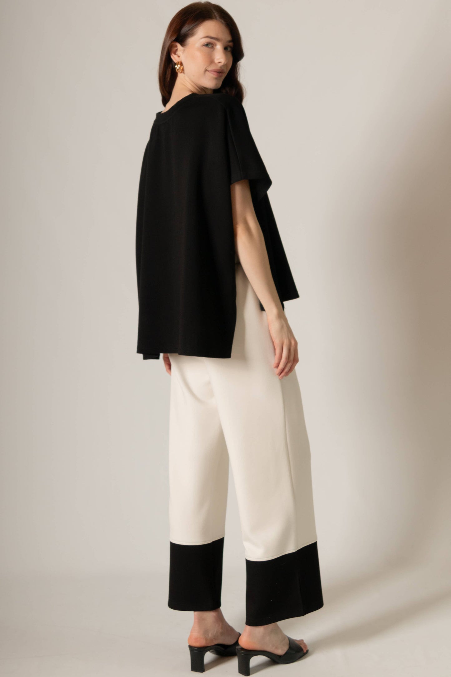 P. CILL Butter Modal Side Slit Cape Top