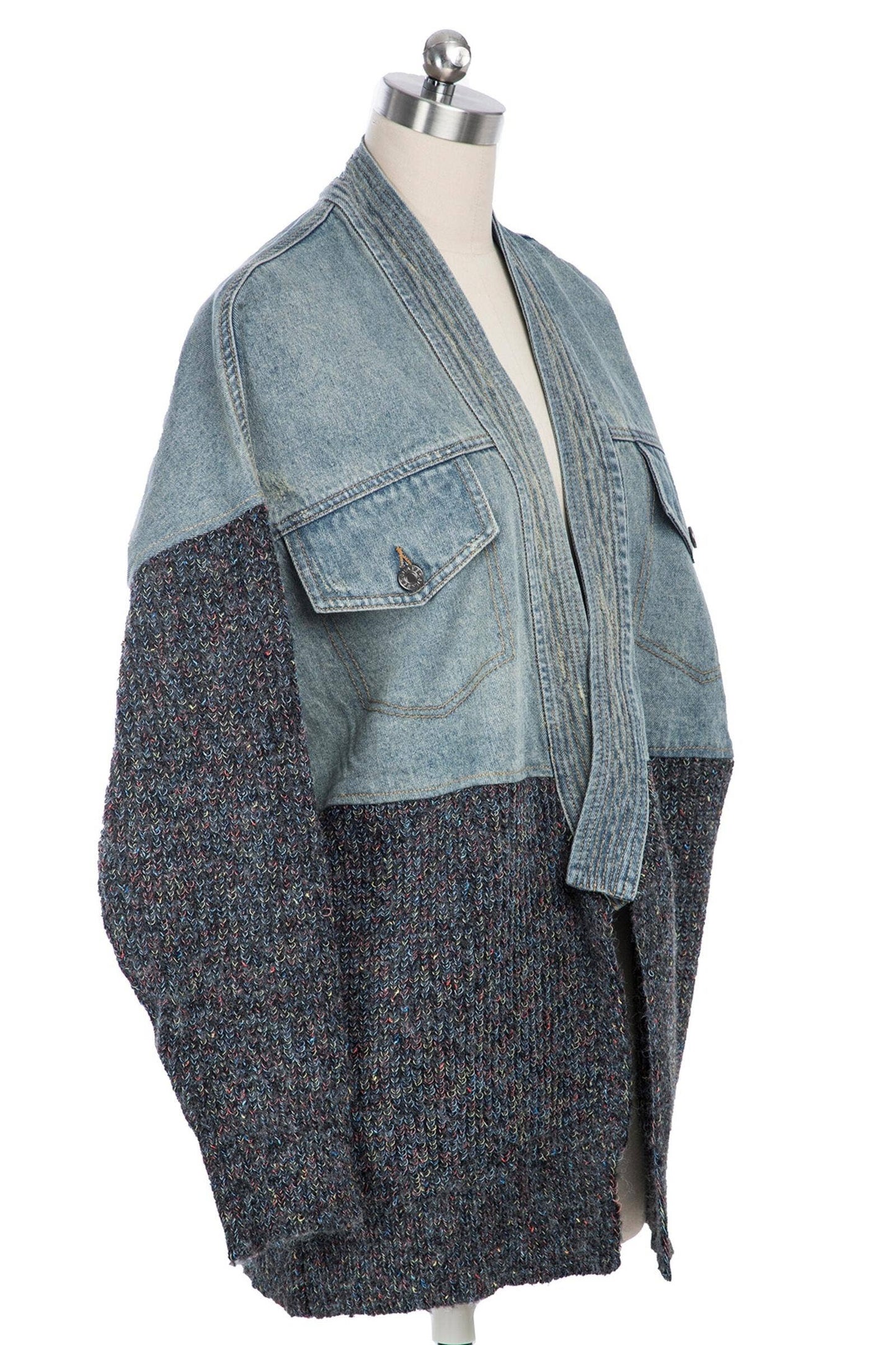 Denim Sweater Jacket Grey