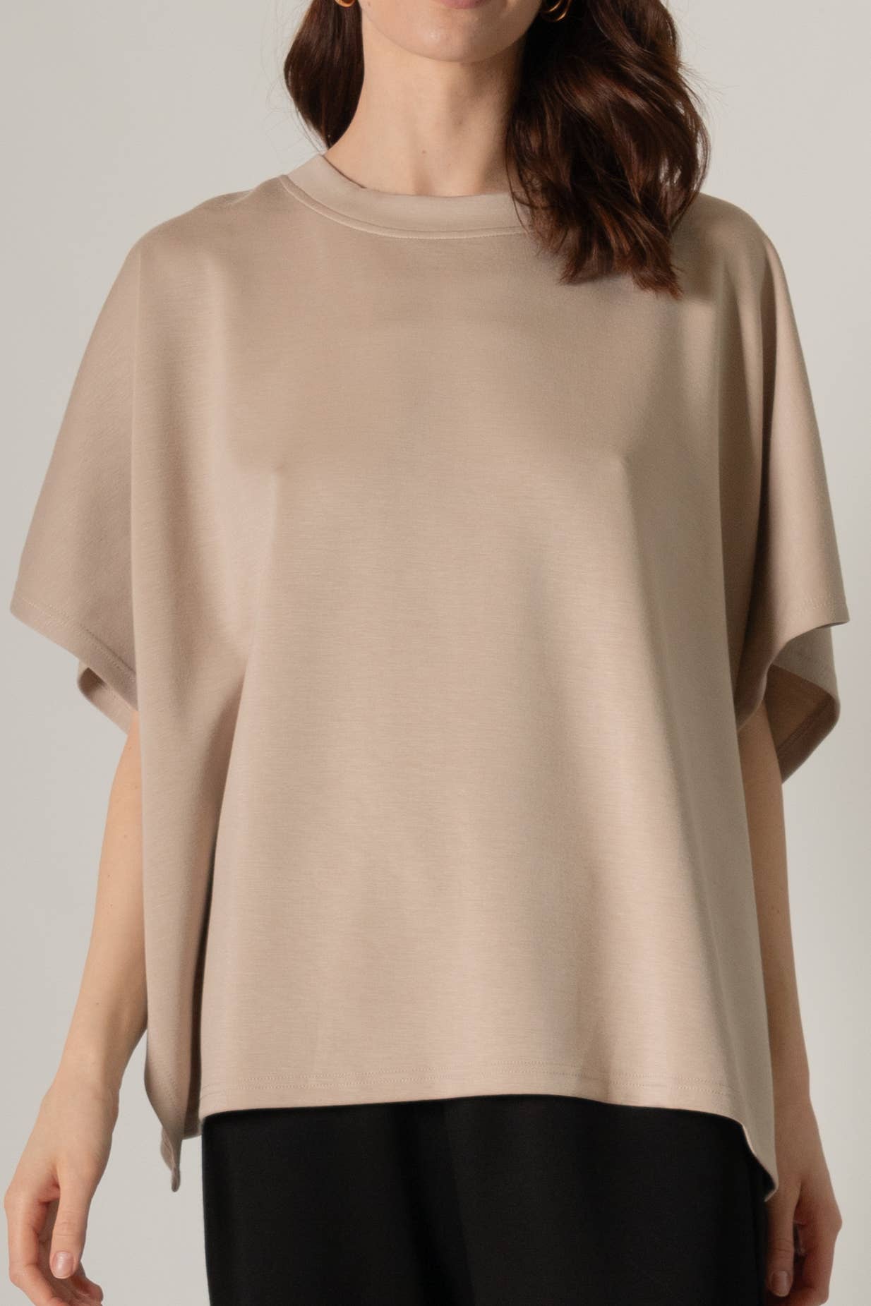 P. CILL Butter Modal Side Slit Cape Top