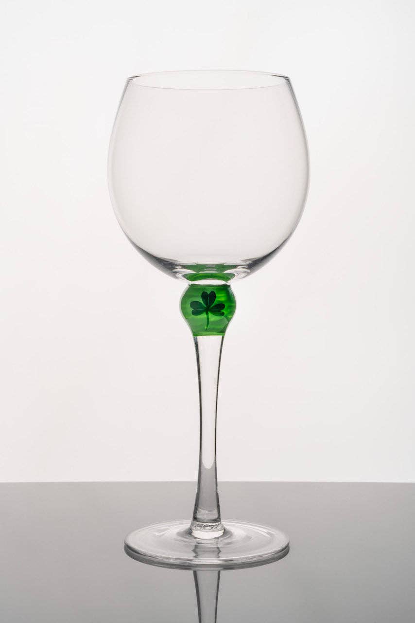 The Giving Glass - Shamrock Wine Glass