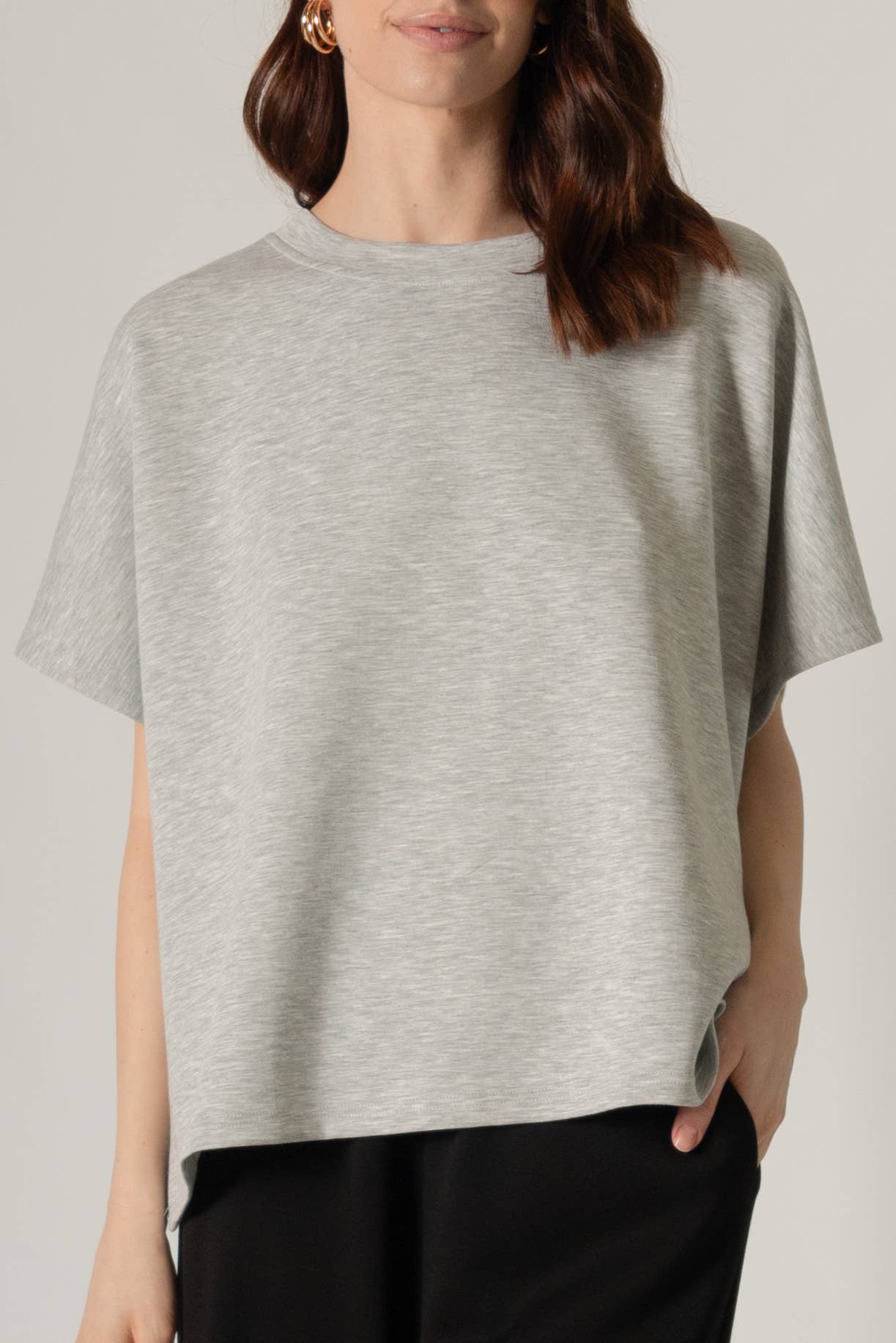 P. CILL Butter Modal Side Slit Cape Top