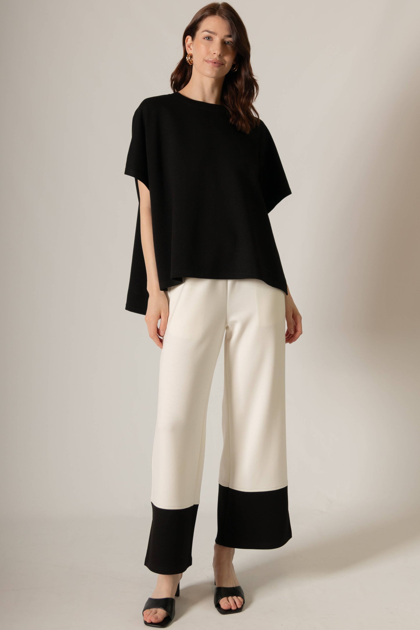 P. CILL Butter Modal Side Slit Cape Top