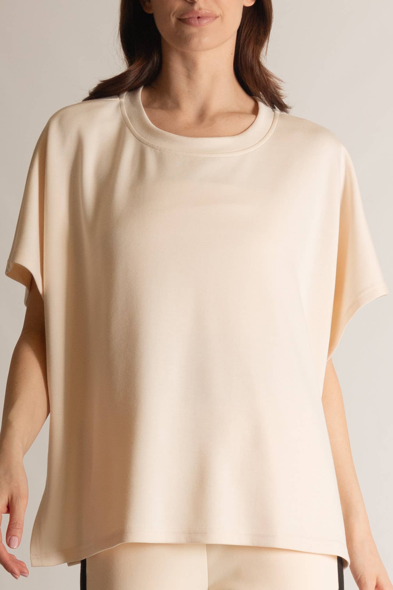 P. CILL Butter Modal Side Slit Cape Top