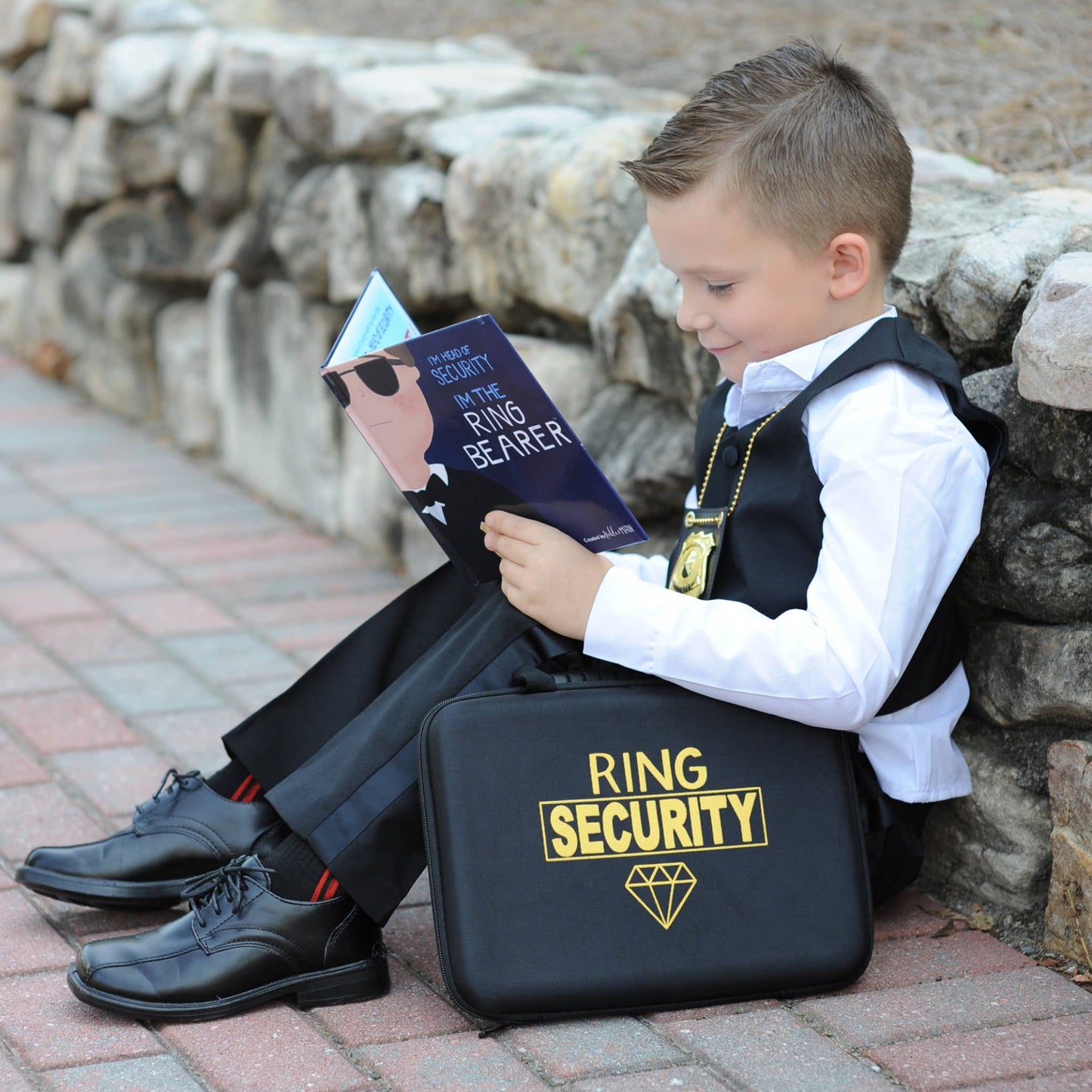Bearington Collection - Ring Bearer Gift Set w/Story Book, Badge and Briefcase