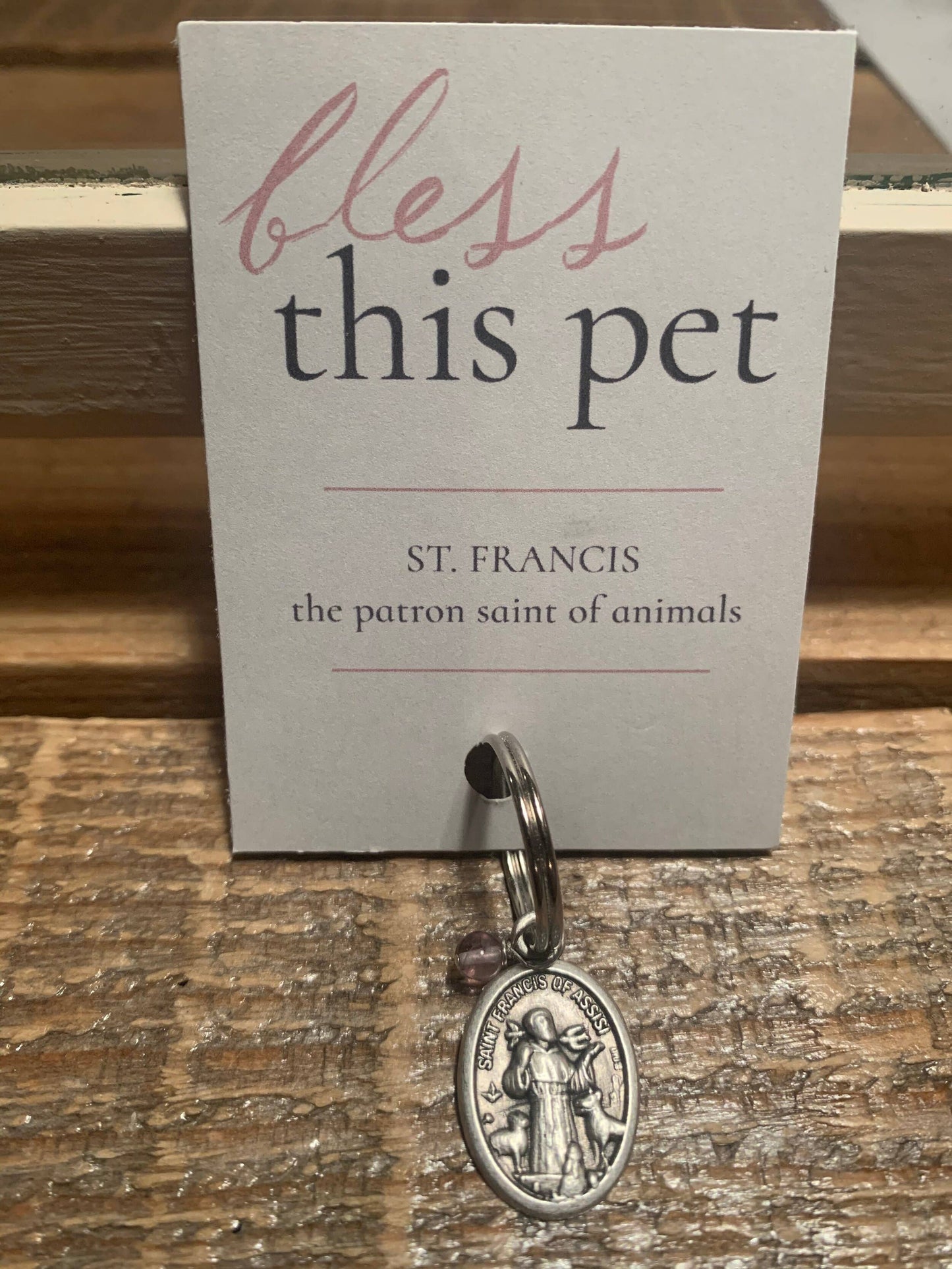 HER Story - Bless this Pet Tag with Gemstone - Dog/Cat Charm