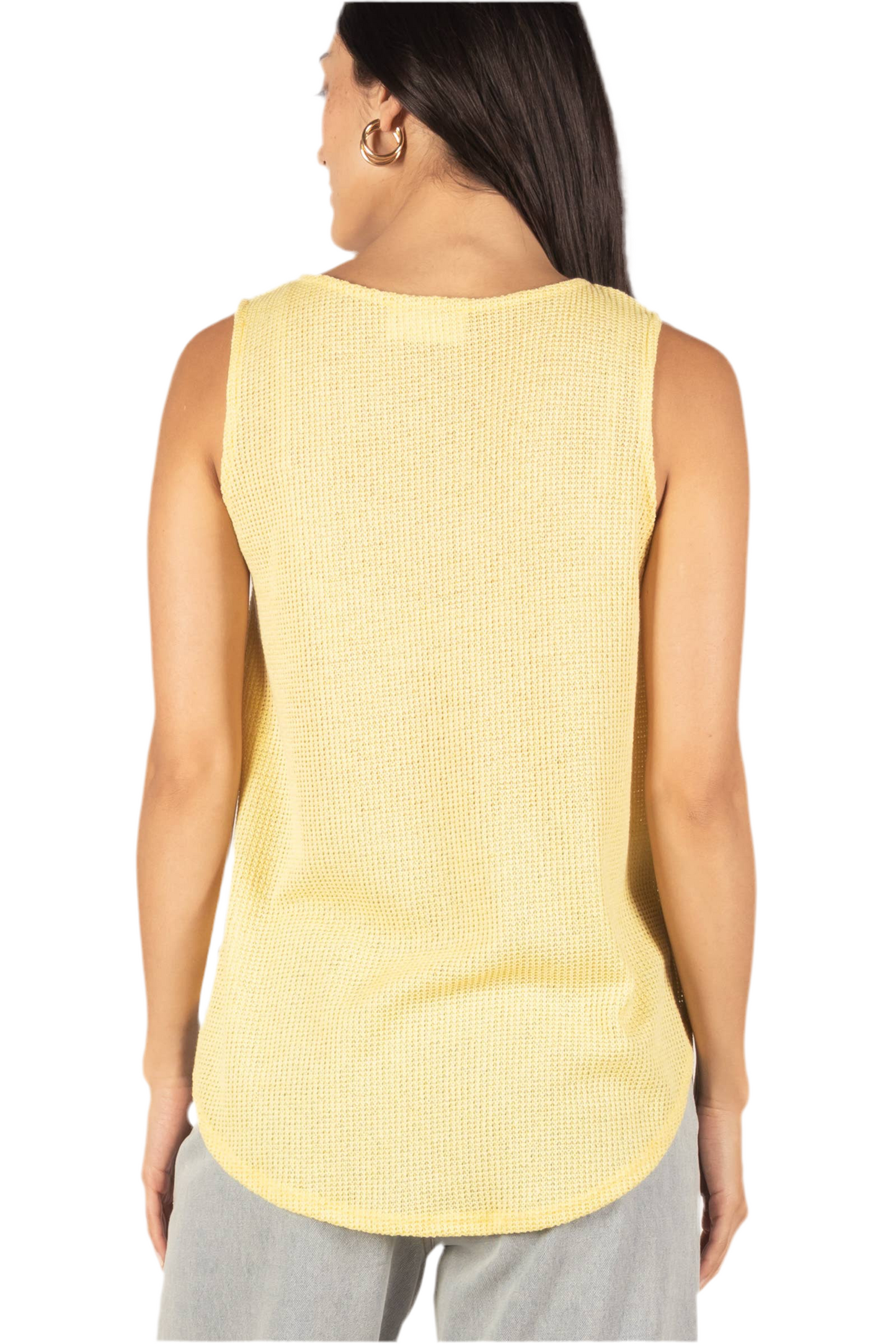 Yoko Fabric Knit Round Neck Sleeveless Top