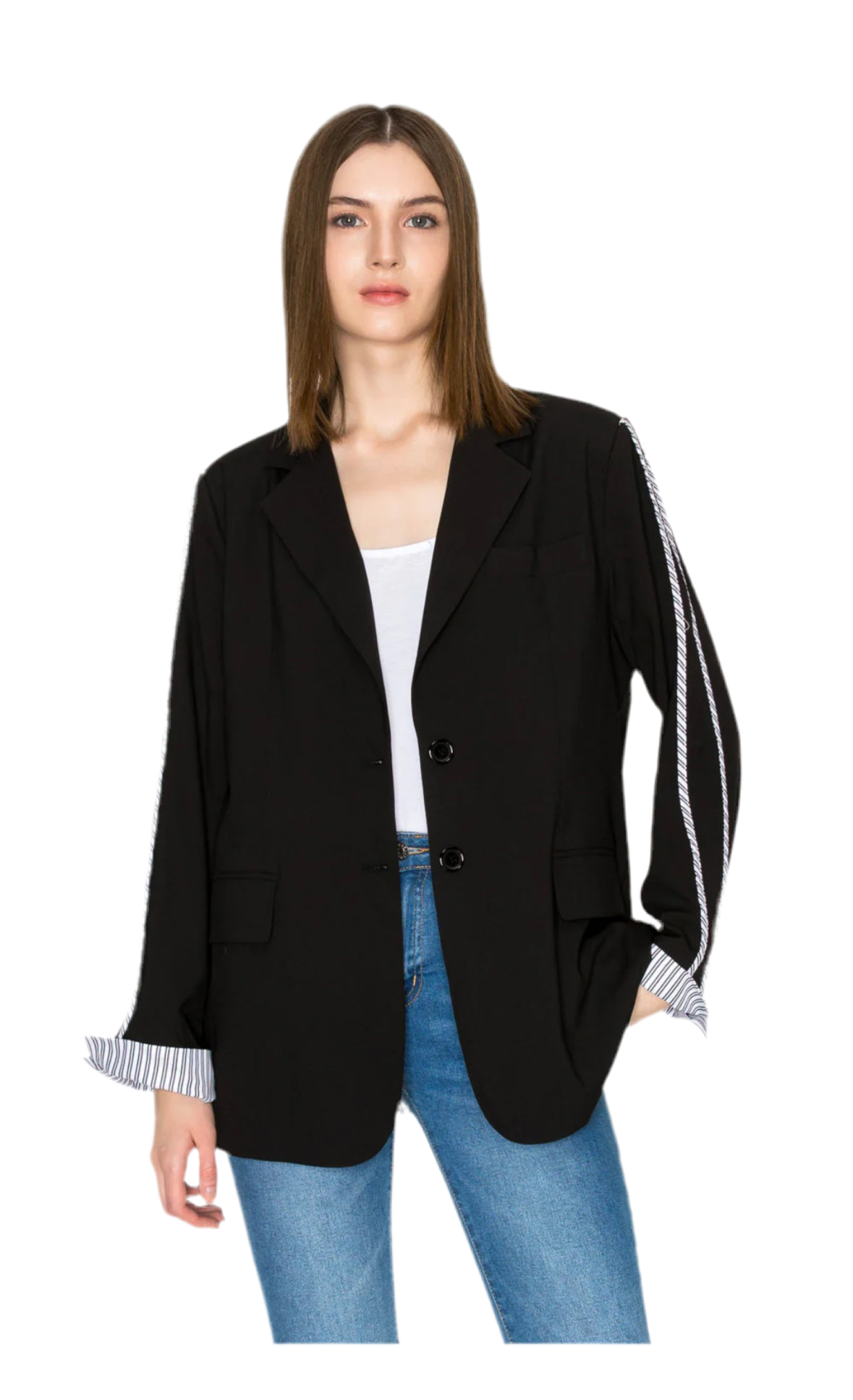 The Mary Blazer with stripes
