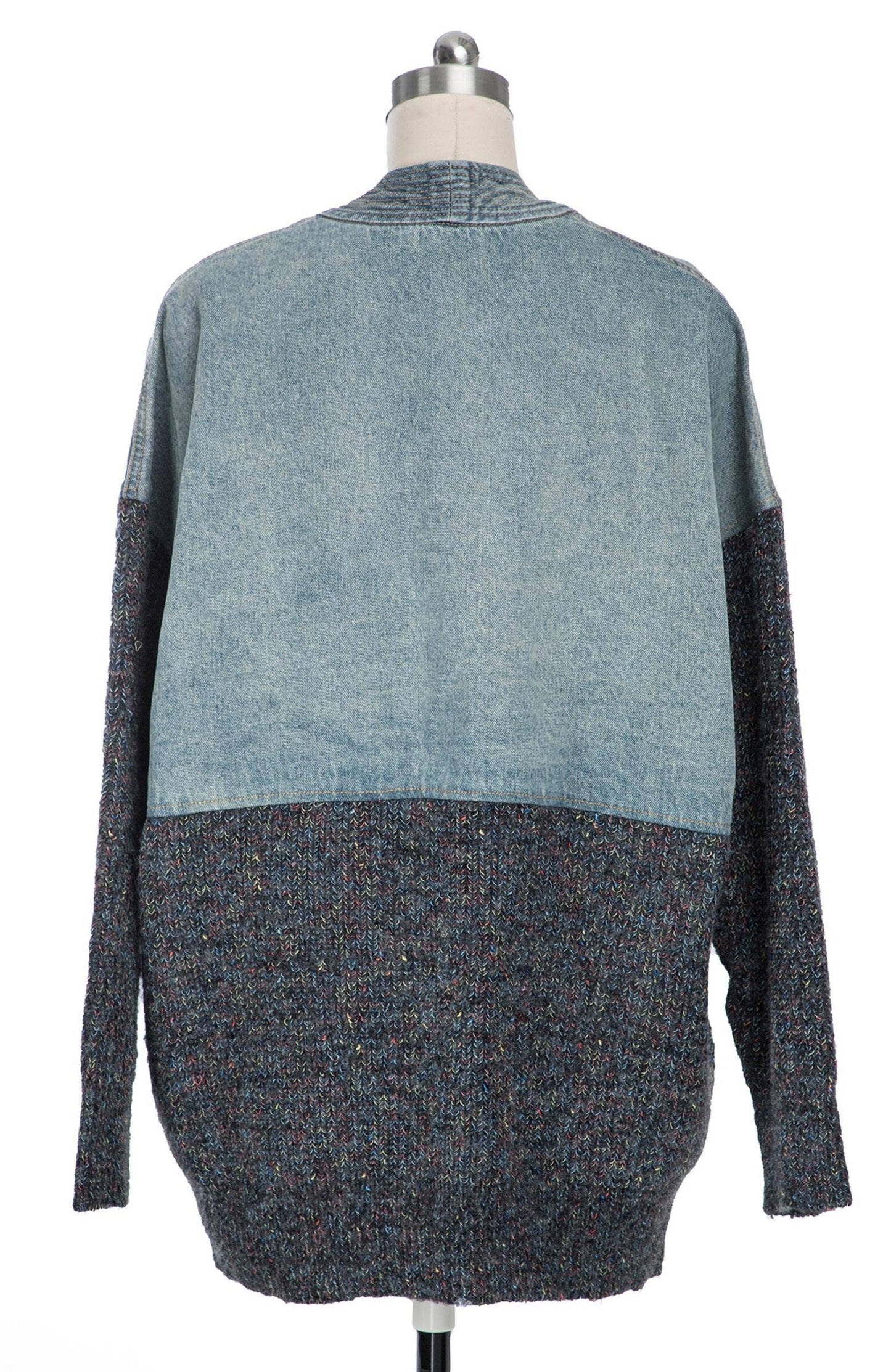 Denim Sweater Jacket Grey