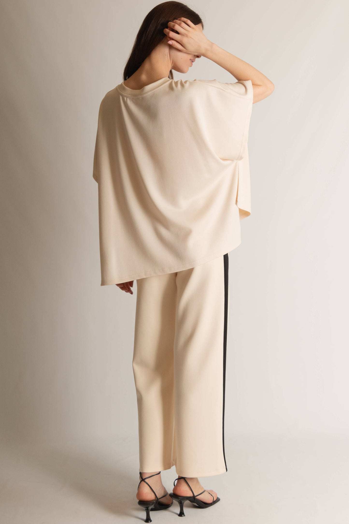 P. CILL Butter Modal Side Slit Cape Top