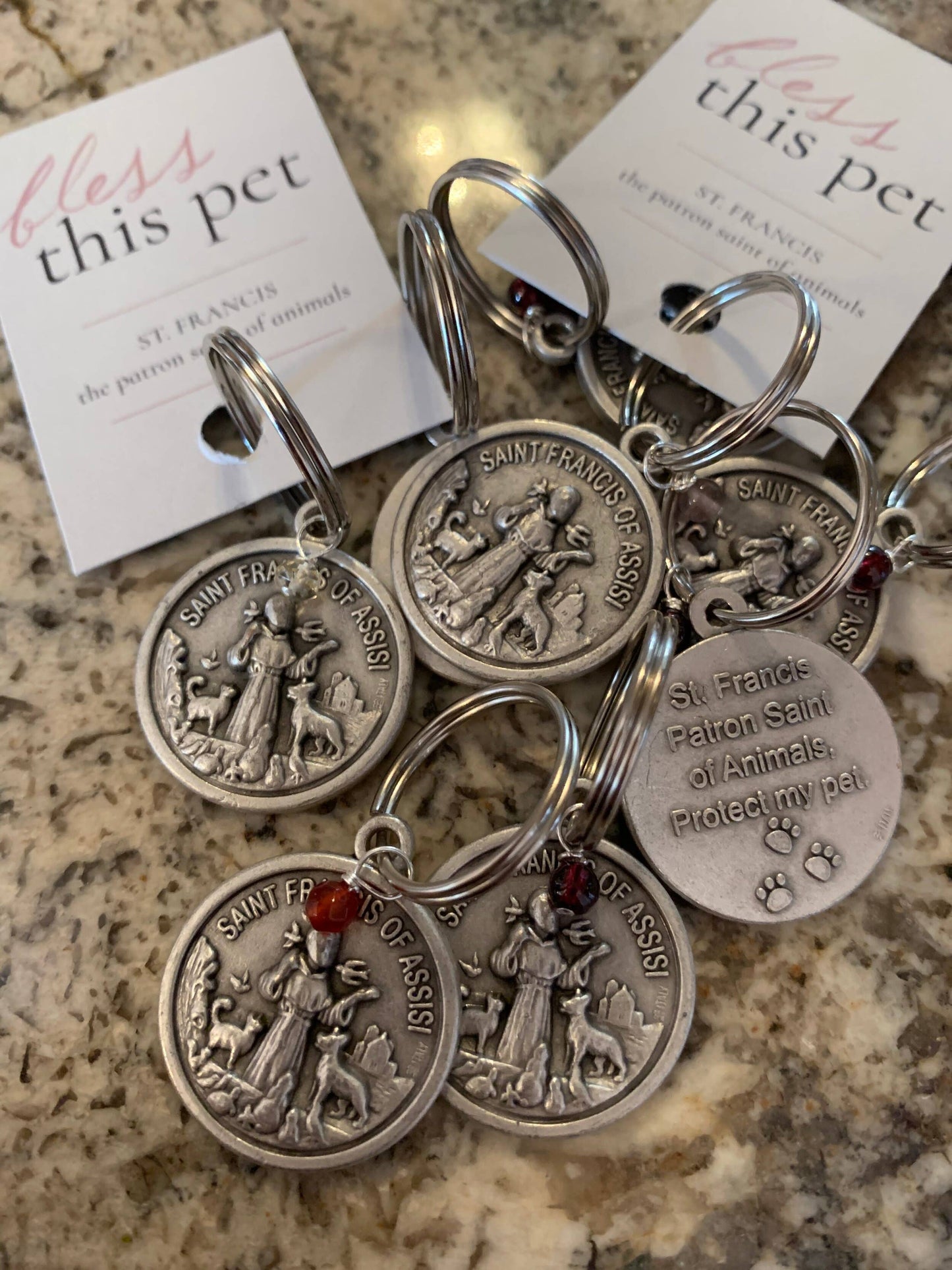 HER Story - Bless this Pet Tag with Gemstone - Dog/Cat Charm