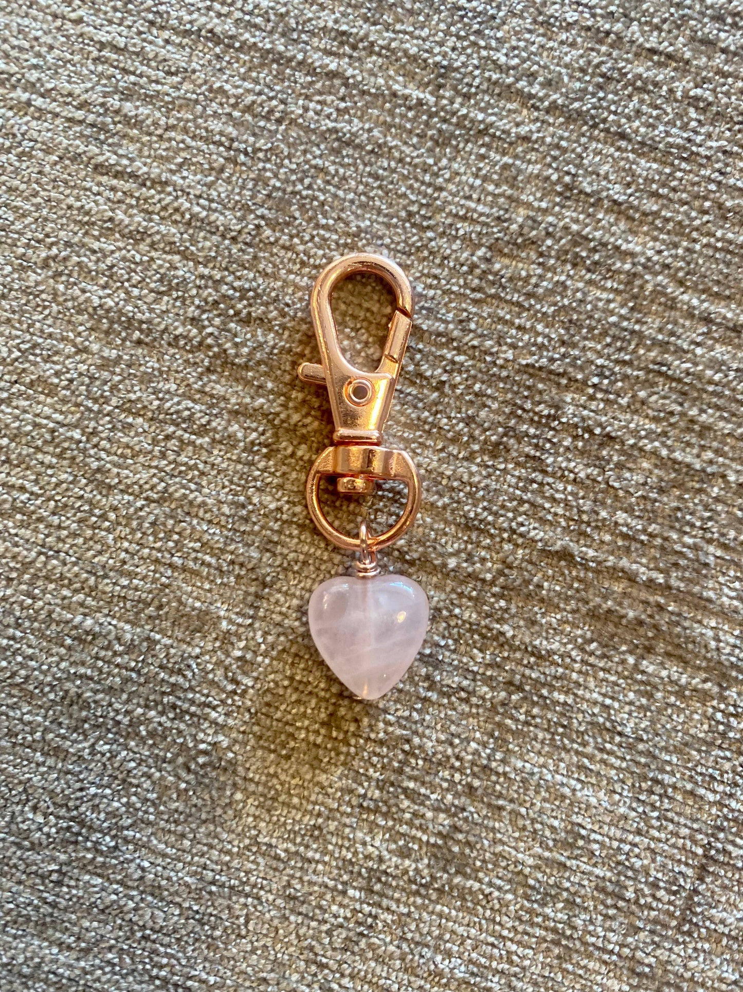HER Story - Unconditional Love Pet Tag Rose Quartz Heart Dog/Cat Charm