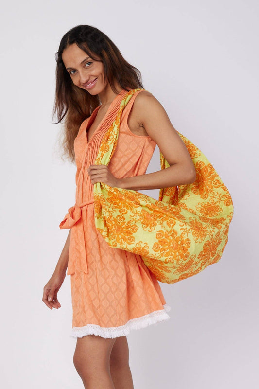 ModaPosa - Felice Orange & White Resort Spring Summer Dress Spring
