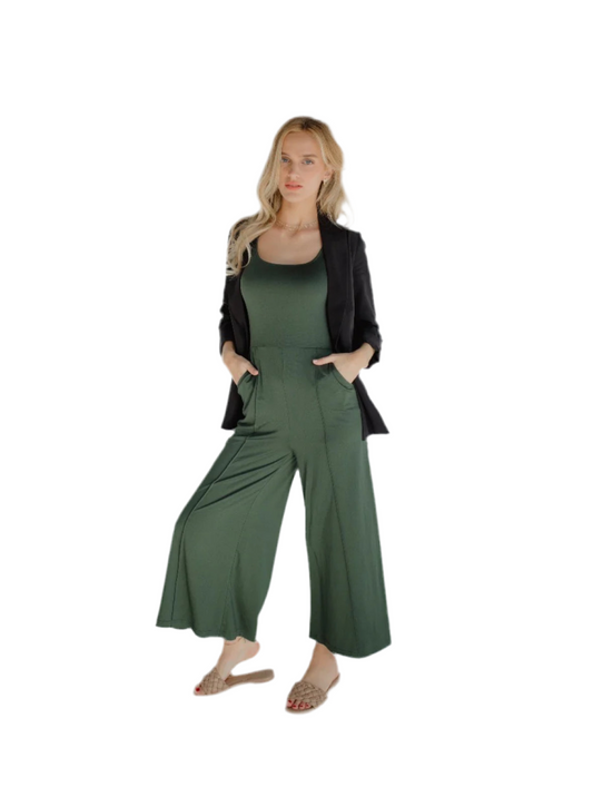 Savrae-Rae Tailored Olive Jumpsuit
