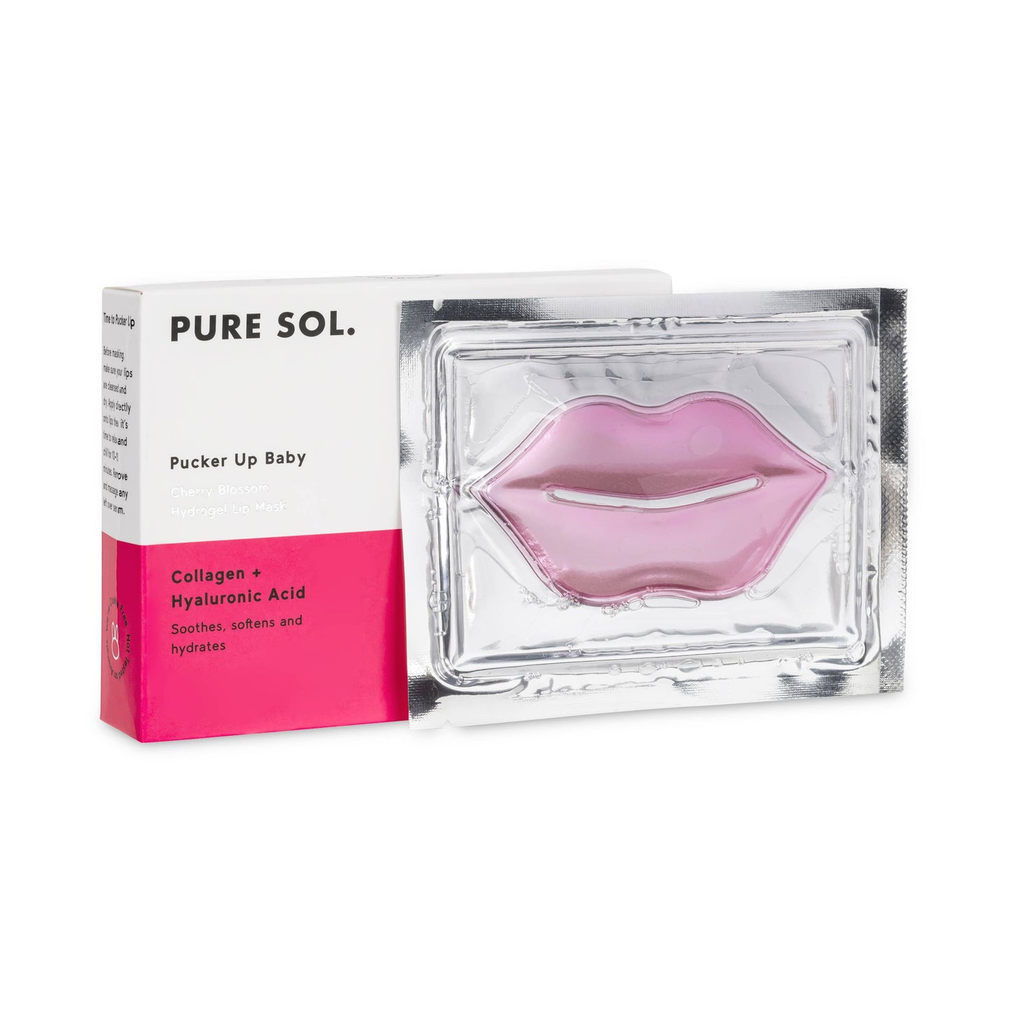 PURE SOL. - Pucker Up Baby - Cherry Blossom Hydrogel Lip Mask 
Collagen
