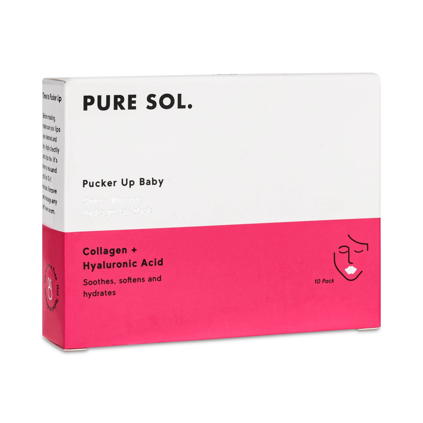 PURE SOL. - Pucker Up Baby - Cherry Blossom Hydrogel Lip Mask 
Collagen