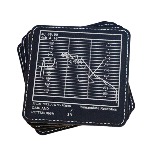 Greatest Steelers Plays: Leatherette Coasters (Set of 4)
