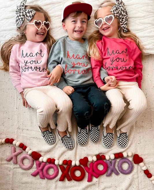 Holland Ave Clothing - Heart You Forever | Kids Valentines Day Sweatshirt