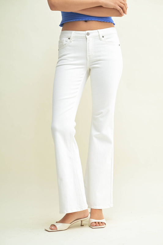 DP793 - WHT - Low Rise Western Bootcut