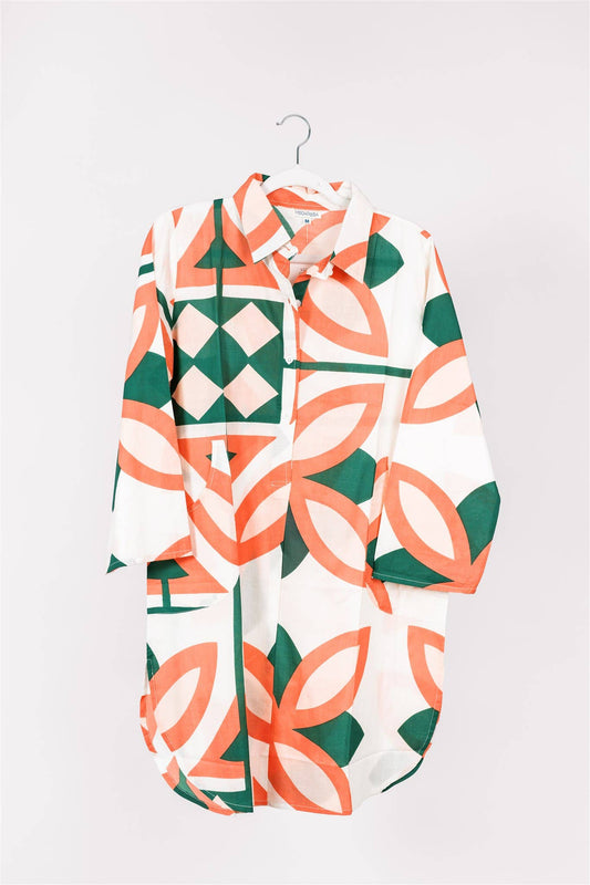 ModaPosa - Gabriella Dress Moroccan Abstract Pink  Spring Summer